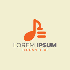 Fototapeta premium Abstract music symbol logo