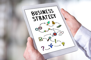 Business strategy concept on a tablet