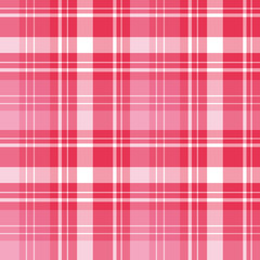 Seamless pattern in simple white and pink colors for plaid, fabric, textile, clothes, tablecloth and other things. Vector image.