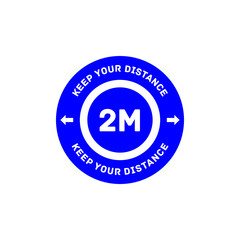 social distance sign sticker vector eps