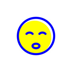 emoji icon face yellow and blue line vctor eps