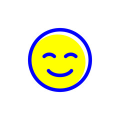 emoji icon face yellow and blue line vctor eps