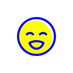 emoji icon face yellow and blue line vctor eps