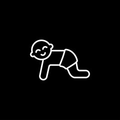 Baby changing diapers flat icon sign. vector