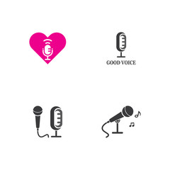 Microphone Icon vector Design Template