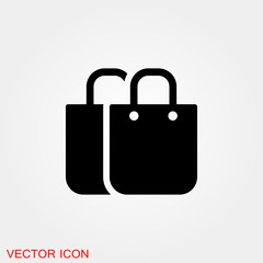 Bag icon. Shopping bag, Vector illustration isolated