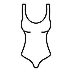Hot girl swimsuit icon. Outline hot girl swimsuit vector icon for web design isolated on white background