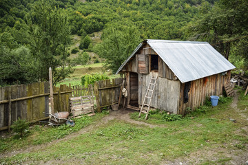 log cabin in mountain village in Valbone natural park