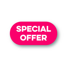 Vector Illustration Red Special Offer Label. Modern Web Banner Element. Promotion banner.  Graphic design.