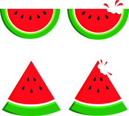 Set of Watermelon Collection Vector illustration  for Icon, Symbol, and Logo