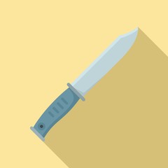 Survival hunter knife icon. Flat illustration of survival hunter knife vector icon for web design