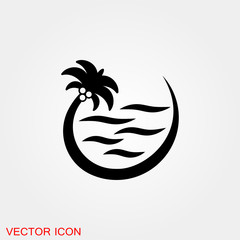 Fototapeta na wymiar Beach icon. Summer Icons with Background sign illustration