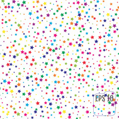 Seamless Pattern with Colorful Stars.