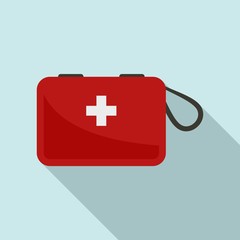 Survival first aid kit icon. Flat illustration of survival first aid kit vector icon for web design