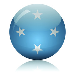 Micronesia flag glass icon vector illustration