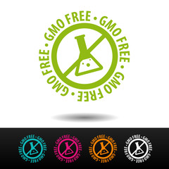 GMO free badge, logo, icon. Flat illustration on white background. Can be used business company.