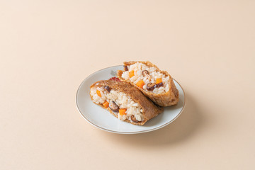 sushi rice wrapped in dried tofu