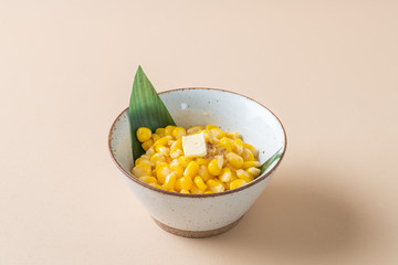 Sweet buttered corn in bowl