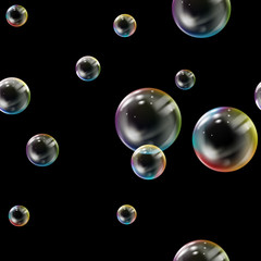 Seamless Pattern with colored bubbles