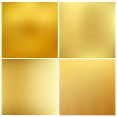 Set of gold texture patterns.