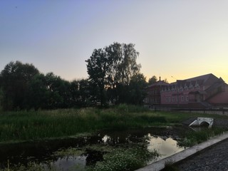 Fototapeta premium sunset over the river