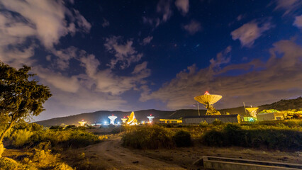 Nasa deep space station in Robledo de chavela. Radiotelescope Antennas.