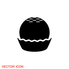 Brigadeiro icon vector. Brazilian sweet brigadier design illustration.