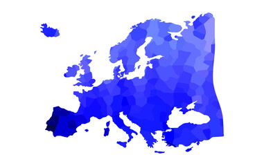 Europe  colorful vector map silhouette