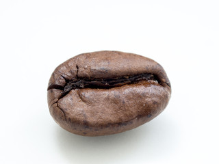 Kaffeebohne vor weißem Hintergrund