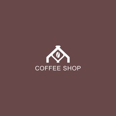 Real estate concept. Coffee shop logo. Simple natural home logo design, cafe or restaurant logo, coffee and tea shop for business.