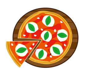 マルゲリータピザのベクターイラスト