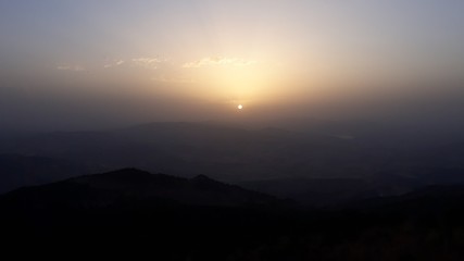 sunset in the mountains