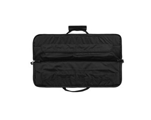 Black soft case for guns isolated for white back. Modern case for storing and transporting weapons.