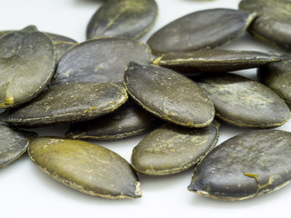 Ein Haufen Kürbiskerne Makro