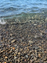 Pebble stones background, beach, natural colors