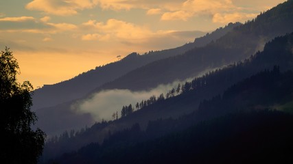 misty morning in the mountains