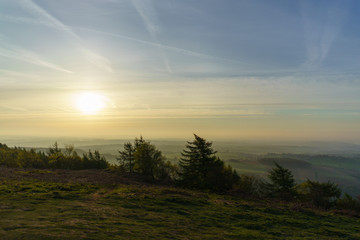fog in top of mountain 