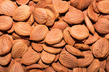 Almond nut close up for natural background