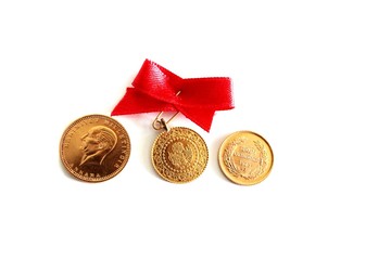 Turkish traditional gold coins 