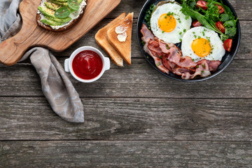 Traditional breakfast with Fried Eggs