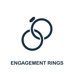 Engagement Rings icon. Simple element from jewelery collection. Creative Engagement Rings icon for web design, templates, infographics and more