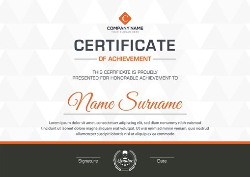 Trendy simple certificate design minimalist template trendy geometric design