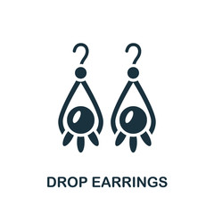 Drop Earrings icon. Simple element from jewelery collection. Creative Drop Earrings icon for web design, templates, infographics and more