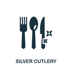 Silver Cutlery icon. Simple element from jewelery collection. Creative Silver Cutlery icon for web design, templates, infographics and more