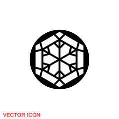 Cold icon. Snowflake sign icon. Air conditioning symbol. Vector