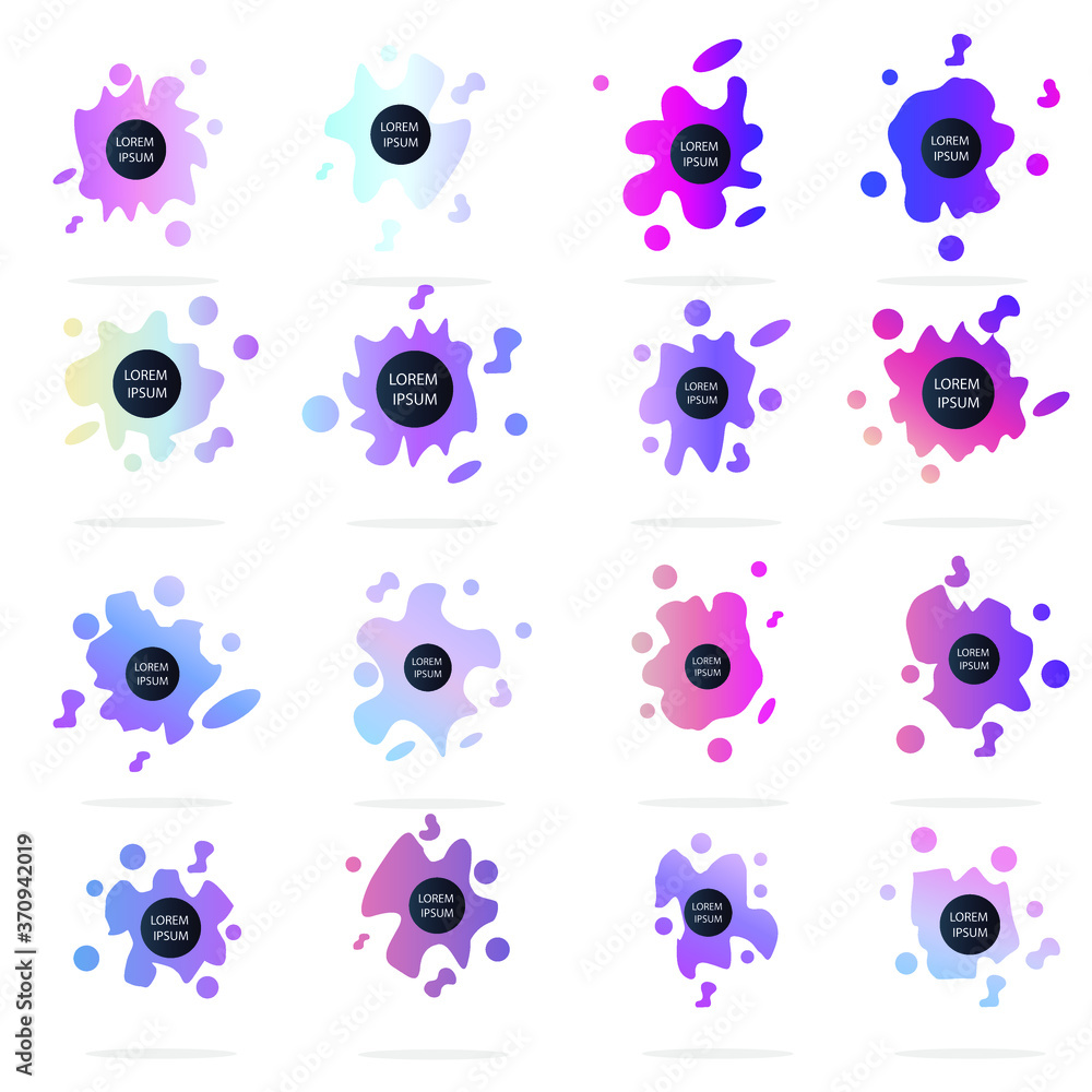 Poster set of modern abstract graphic elements. gradient abstract banners with different shapes. template f