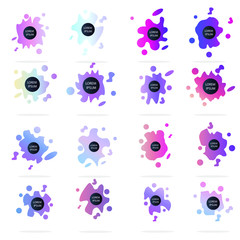 Set of modern abstract graphic elements. Gradient abstract banners with different shapes. Template for the design, logo, flyer banner, presentation. Vector illustration

