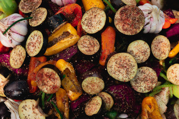 vegetables in a cauldron in nature