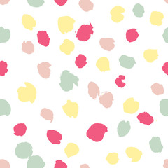 Seamless abstract pattern with hand drawn blots