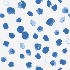 Seamless abstract pattern with hand drawn blots